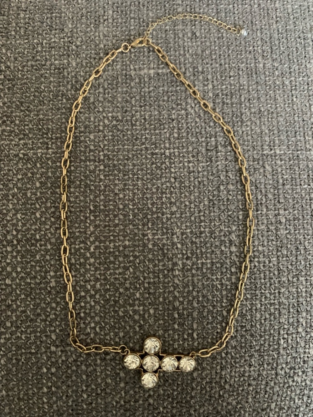 Gold Crystal Cross Pendant Necklace - Women Jewelry